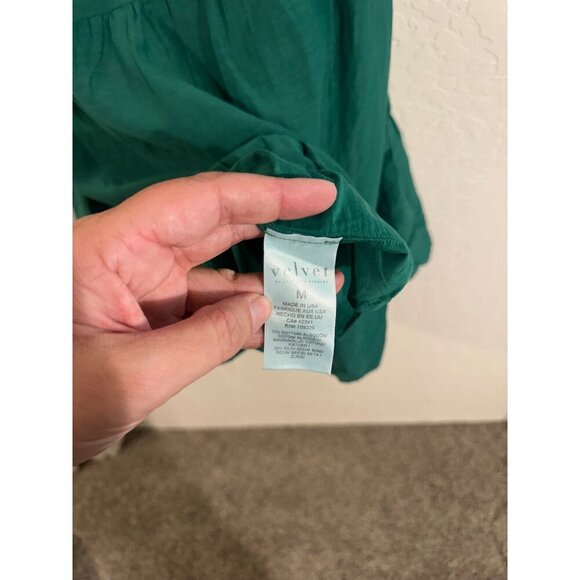 Velvet by Graham & Spencer by Anthropoplogie Suzie Cotton & Silk Green Dress - Picture 10 of 12